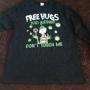 Child's large Grinch social distancing long sleeve